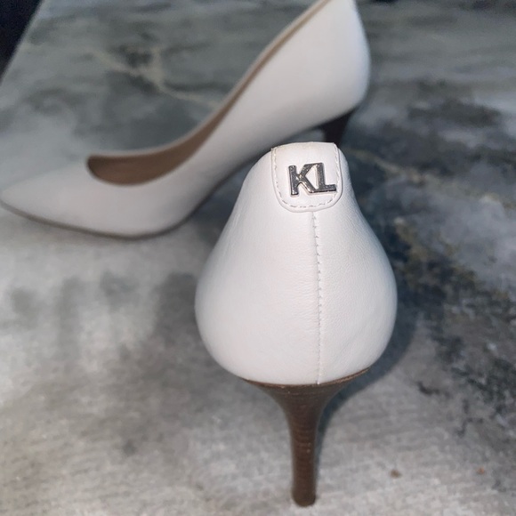 KARL LAGERFELD - Pointed Toe Pumps, White, Size 8.5 US - Picture 4 of 10